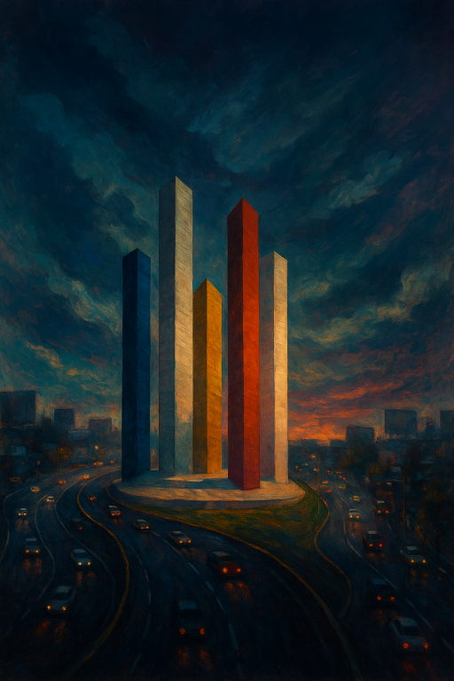 Las Torres de Satélite, conjunto escultórico emblemático de los suburbios al norte de la Ciudad de México